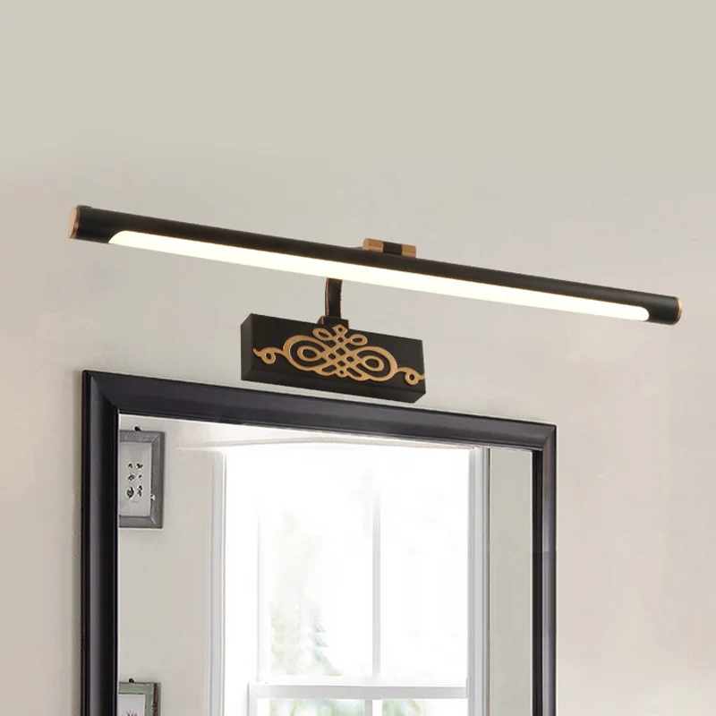 Zwart langwerpig ijdelheidslichtarmatuur Klassieke metalen LED-badkamerlamp wit/warm/natuurlijk licht, 16"/20"/24" L Clear...