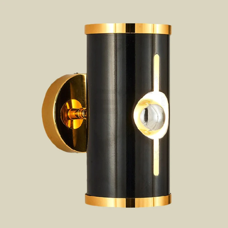 Zwarte afwerking cilinder schans verlichting modernistische 1 kop metalen op en neer wandgemonteerde lamp Clearhalo