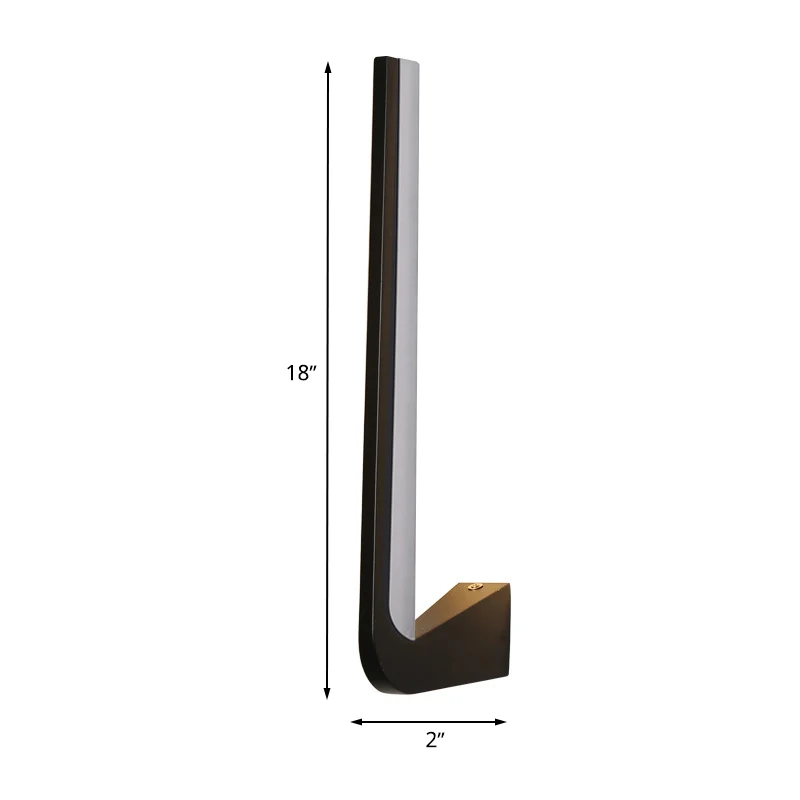 Zwarte afwerking Lineaire wandkandelaar Eenvoud LED-acryl wandverlichtingsideeën warm/wit licht voor de woonkamer Clearhalo