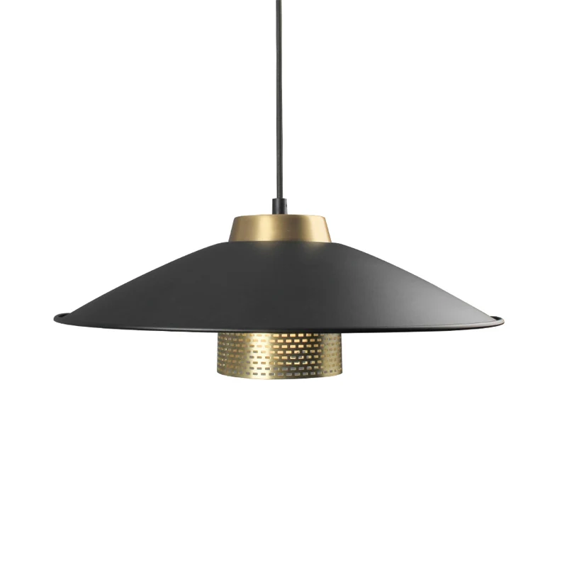 Zwarte afwerking Wide Flare plafondlamp modernistische 1-kops metalen hangende hanglamp voor restaurant Clearhalo