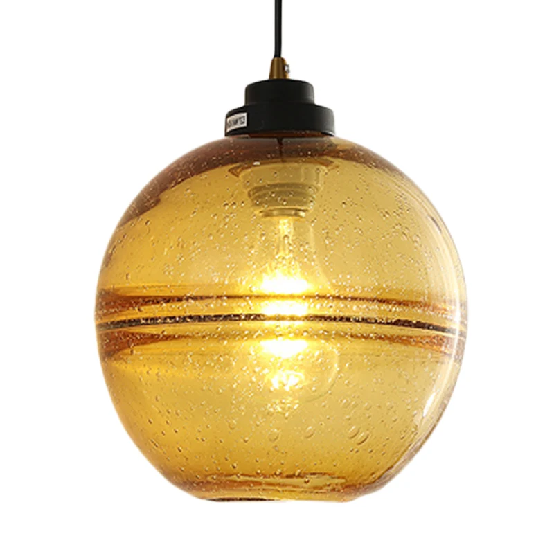 Zwarte bal hanglamp modern 1-kops rookgrijze bellenglazen hangende hanger Clearhalo