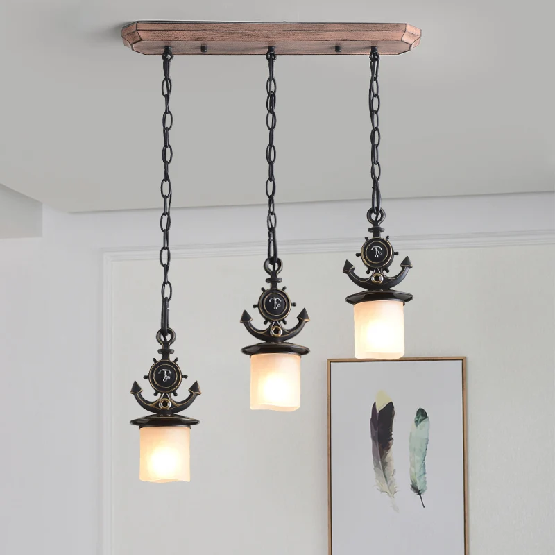 Zwarte cilinder hanglamp Creatieve 3-lichts ondoorzichtige glazen multi-hanglamp met ankerketting, lineaire/ronde luifel C...