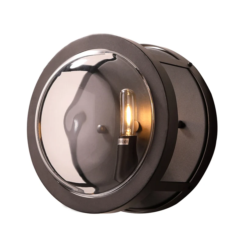 Zwarte cirkelvormige wandkandelaar Modernistisch stijlvol 1-lamps metaal en helder kristal wandmontagelicht voor gang Clea...