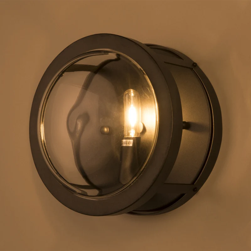Zwarte cirkelvormige wandkandelaar Modernistisch stijlvol 1-lamps metaal en helder kristal wandmontagelicht voor gang Clea...