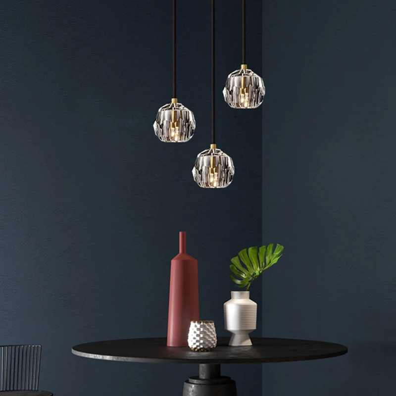 Zwarte Globe hangende verlichtingsarmatuur Moderne stijl LED-kristal hangende verlichtingsarmatuur Clearhalo