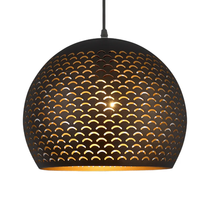 Zwarte Globe Hanglamp Decoratieve Metalen 1 Hoofdslaapkamer Hangende Plafondlamp Clearhalo