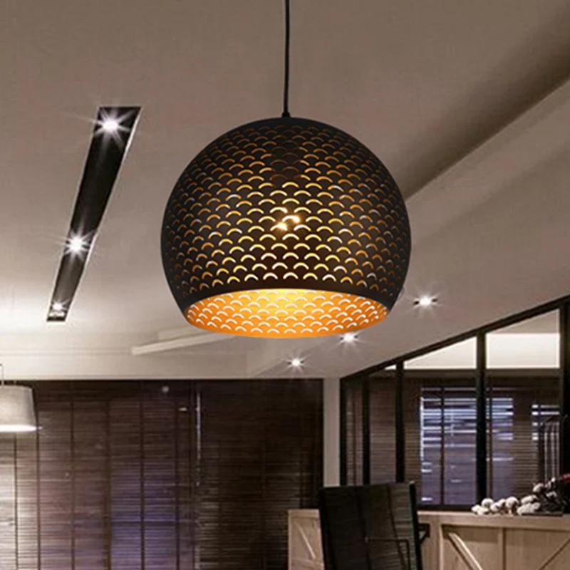 Zwarte Globe Hanglamp Decoratieve Metalen 1 Hoofdslaapkamer Hangende Plafondlamp Clearhalo
