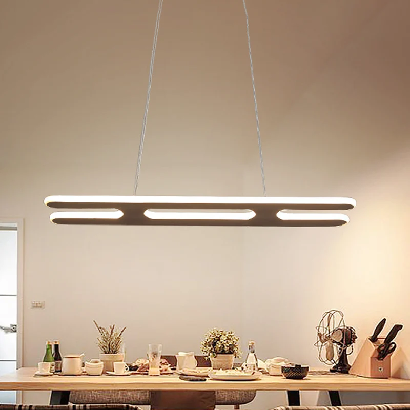 Zwarte laddervormige hangende hanger moderniteit 23,5"/31,5"/39" W LED acryl boven eilandverlichting warm/wit licht Clearhalo