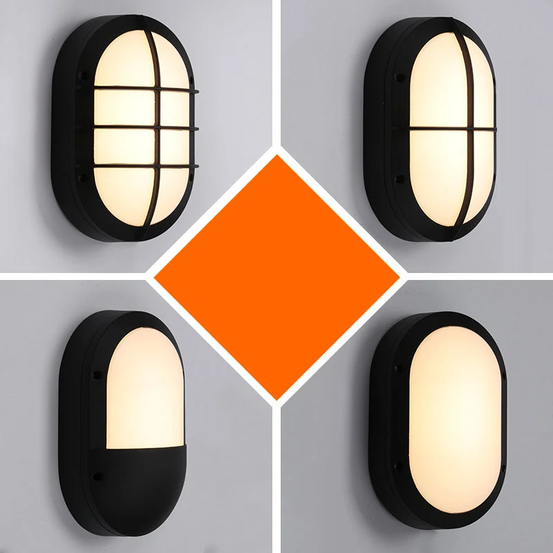 Zwarte langwerpige schans die moderne aluminium LED-wandlamp voor binnenplaats verlicht Clearhalo