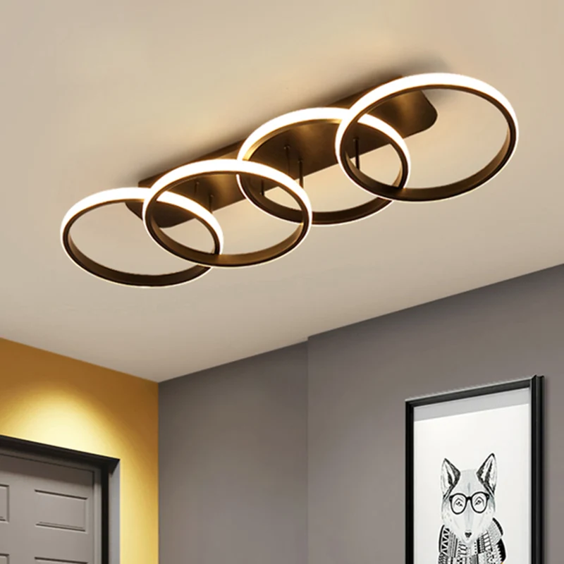 Zwarte ringen semi-inbouwlicht Nordic LED metallic inbouwverlichting voor woonkamer (de aanpassing duurt 7 dagen) Clearhalo