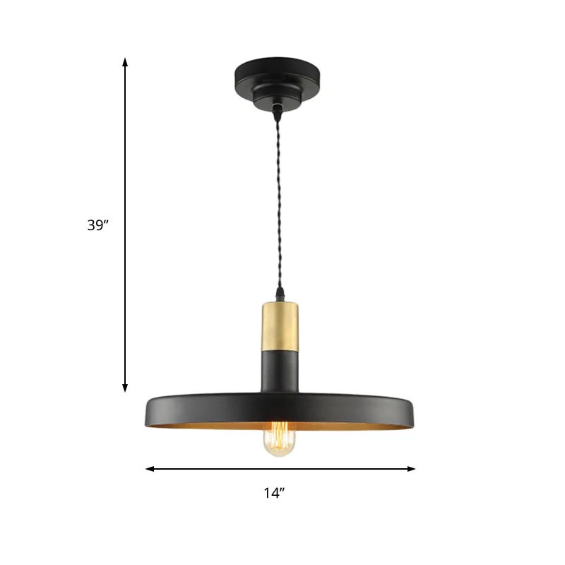 Zwarte ronde lampenkap hanglamp modern stijlvol metaal 1 lamp eetkamer hangend plafondlamp Clearhalo