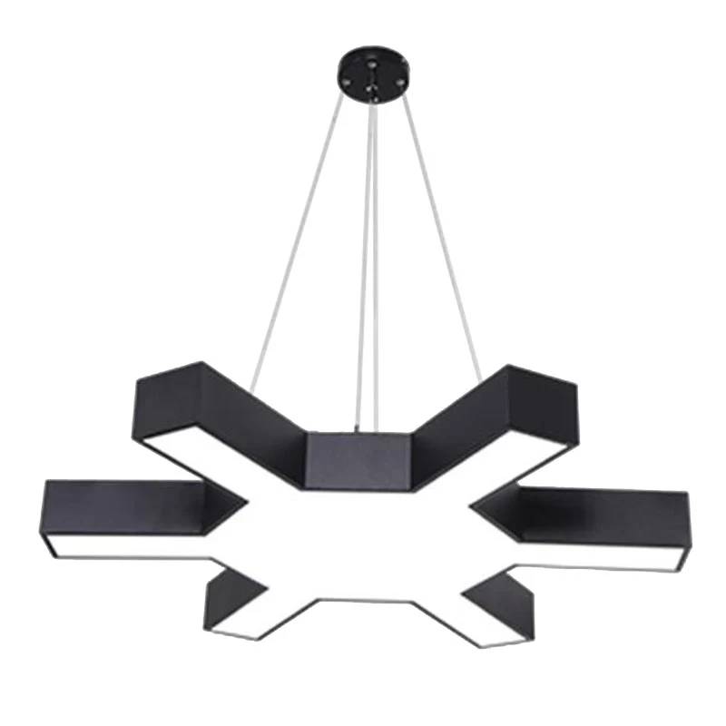 Zwarte Tak LED Hanglamp Hedendaagse Acryl Commerciële Hanglamp voor Gymnasium Clearhalo