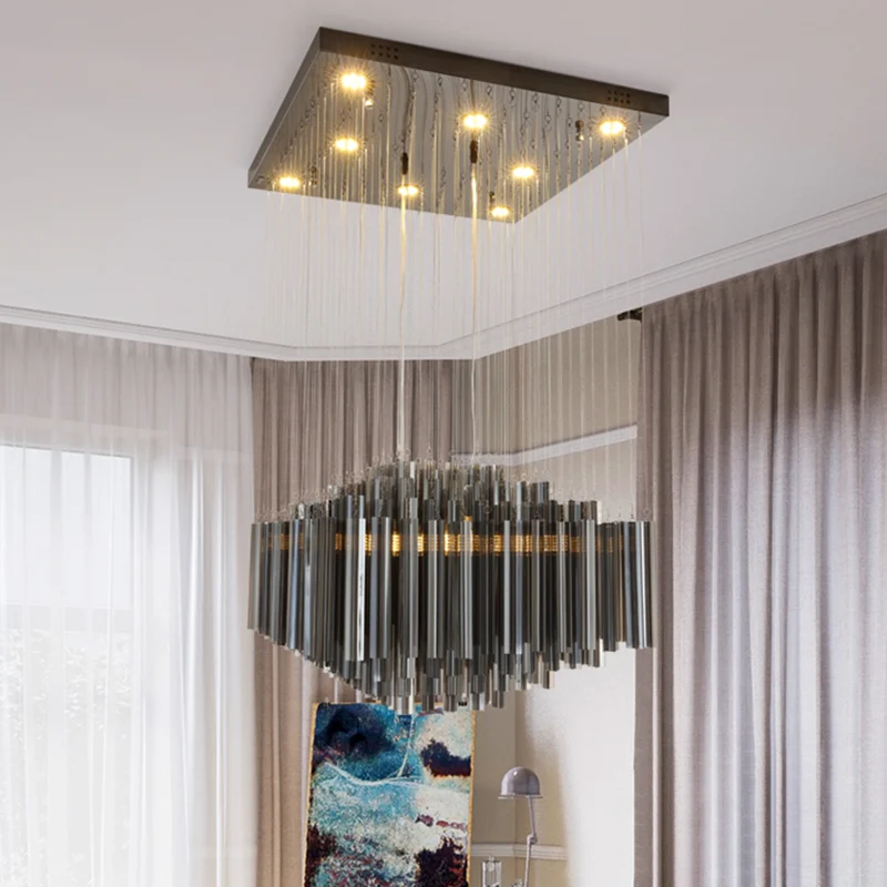 Zwarte zeshoekige multi-plafondlamp moderne stijl LED-kristallen bar hangende verlichting voor eetkamer Clearhalo