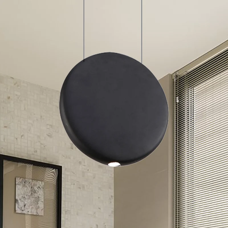 Zwart/Grijs/Groen Ronde Ophanging Hanglamp Nordic LED Hars Hanglamp Warm/Wit Licht, 6"/8.5/12"W Clearhalo