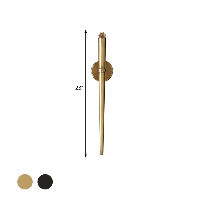 Zwart/messing conus schanslicht Traditioneel 1-kops metalen wandverlichtingsarmatuur warm/wit licht Clearhalo