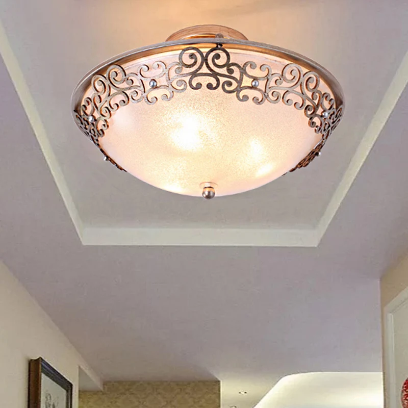 Zwart/messing komvormige semi-inbouw klassieke matglazen 3/5-lichts slaapkamerplafondlamp Clearhalo