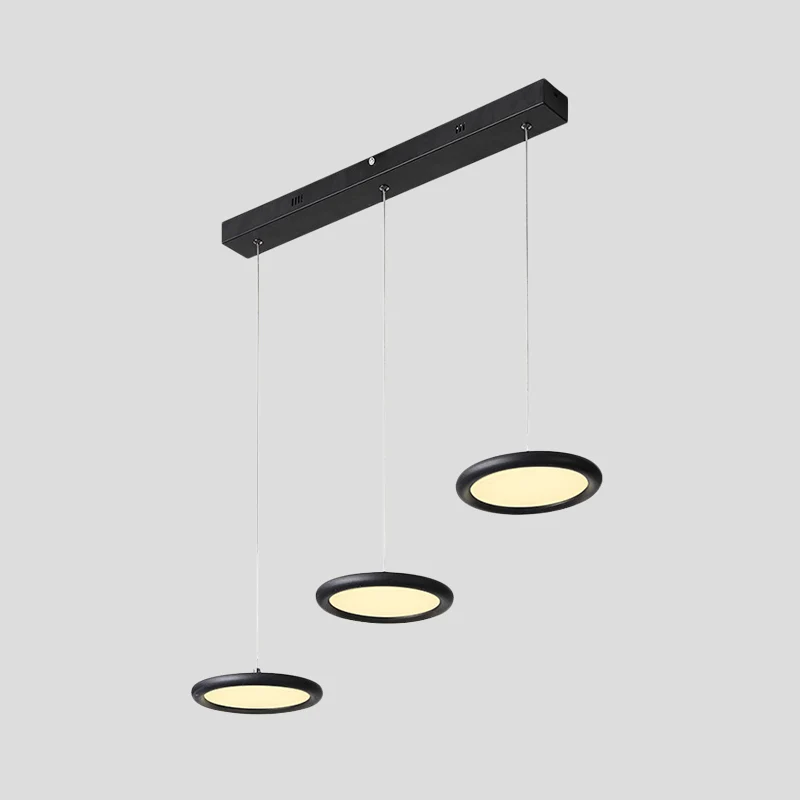 Zwart/wit dunne schijf multi-licht hanglamp minimaal 3 lampen acryl hangend plafondlicht warm/wit licht boven keukendinett...