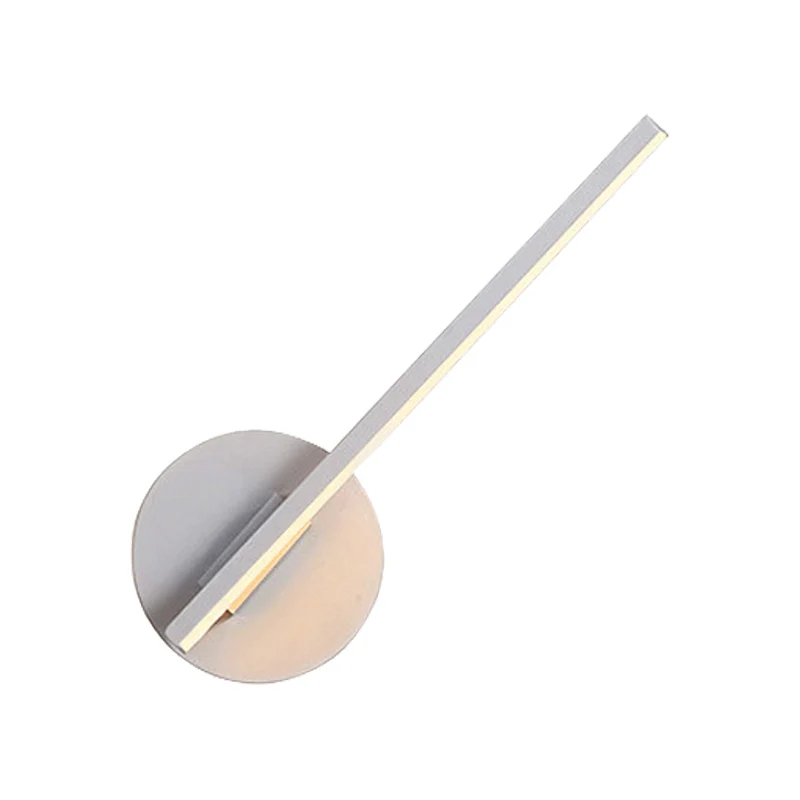 Zwart/wit lineair schanslicht Minimale acryl LED-wandlamp voor slaapkamer warm/wit licht Clearhalo