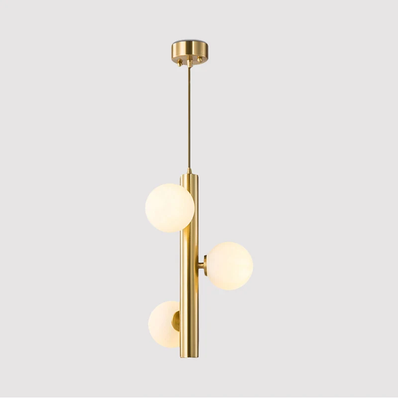 Zwart/Wit/Goud Lineaire Kroonluchter Licht Eenvoud 3 Lichten Wit Glazen Hangende Hanglamp Clearhalo