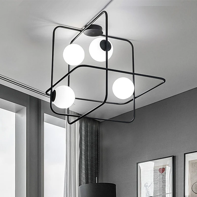 Zwart/Wit/Goud Traverse Inbouwlamp Eigentijds 4-kops matwit glazen plafondmontagearmatuur Clearhalo