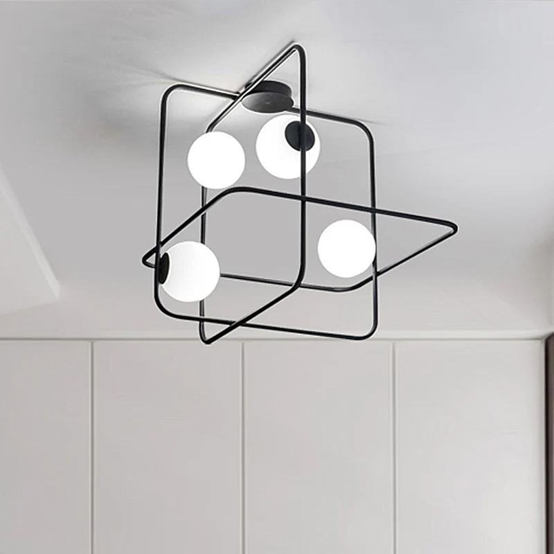 Zwart/Wit/Goud Traverse Inbouwlamp Eigentijds 4-kops matwit glazen plafondmontagearmatuur Clearhalo