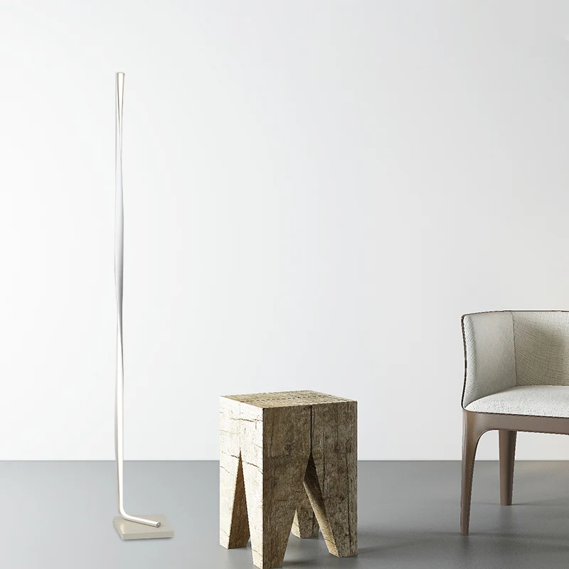 Zwart/Wit/Gouden Kolom Stand-up Verlichting Modernistische LED Acryl Vloerlamp voor Studeerkamer, Warm/Wit Licht Clearhalo
