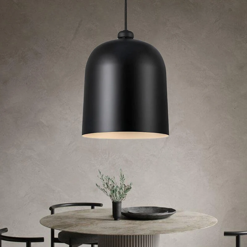 Zwart/wit/grijs beweegbare koepelhanger Nordic 1-lamps metalen plafondophanglamp voor eetkamer Clearhalo