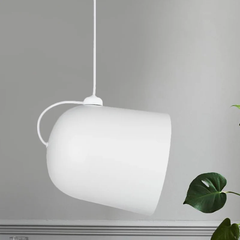 Zwart/wit/grijs beweegbare koepelhanger Nordic 1-lamps metalen plafondophanglamp voor eetkamer Clearhalo
