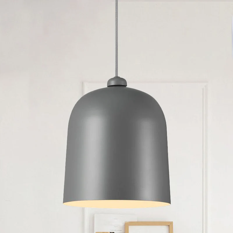 Zwart/wit/grijs beweegbare koepelhanger Nordic 1-lamps metalen plafondophanglamp voor eetkamer Clearhalo