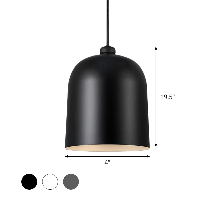 Zwart/wit/grijs beweegbare koepelhanger Nordic 1-lamps metalen plafondophanglamp voor eetkamer Clearhalo