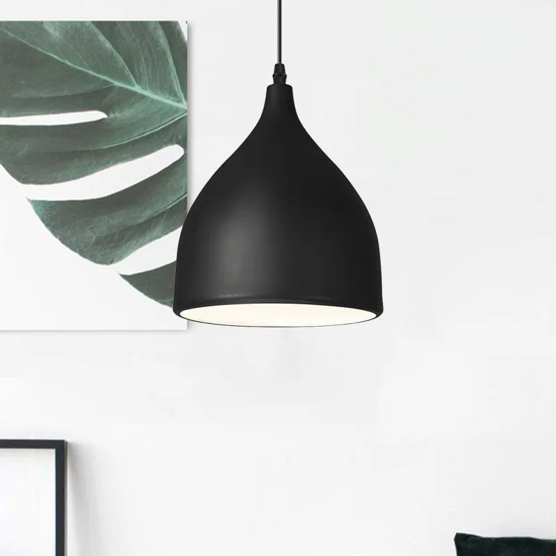 Zwart/witte afwerking Koepelvormige hanglamp Modernistische stijl Metaal 1-lamps keukenhanglamp Clearhalo