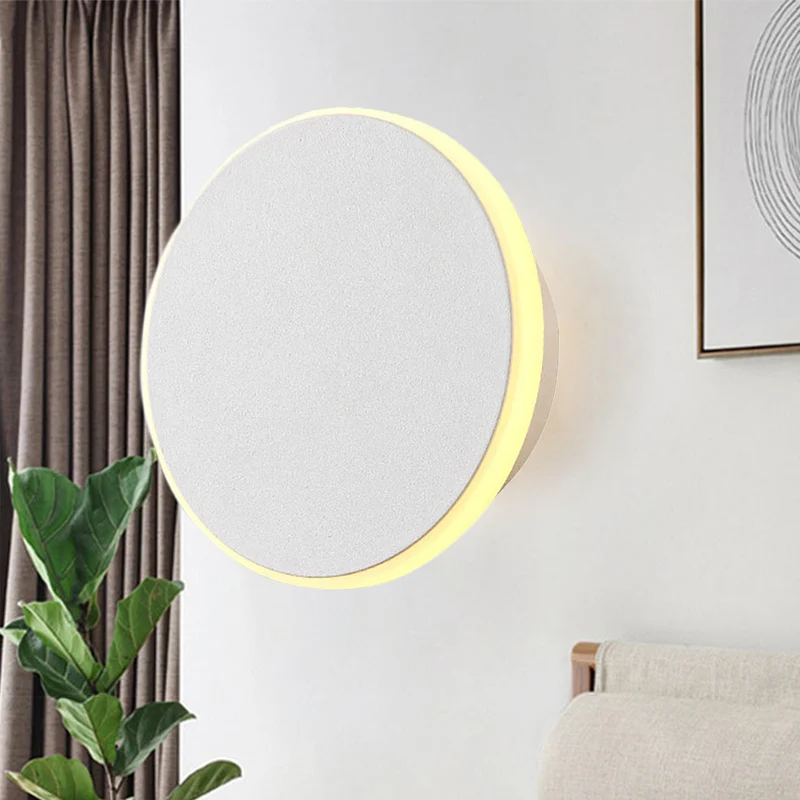 Zwart/witte schijf LED blaker modernisme enkele acryl wandverlichtingsideeën warm/wit licht Clearhalo