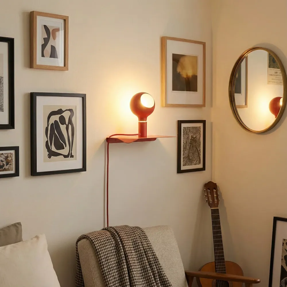 Combo Camo - Lamp met plank - Rood