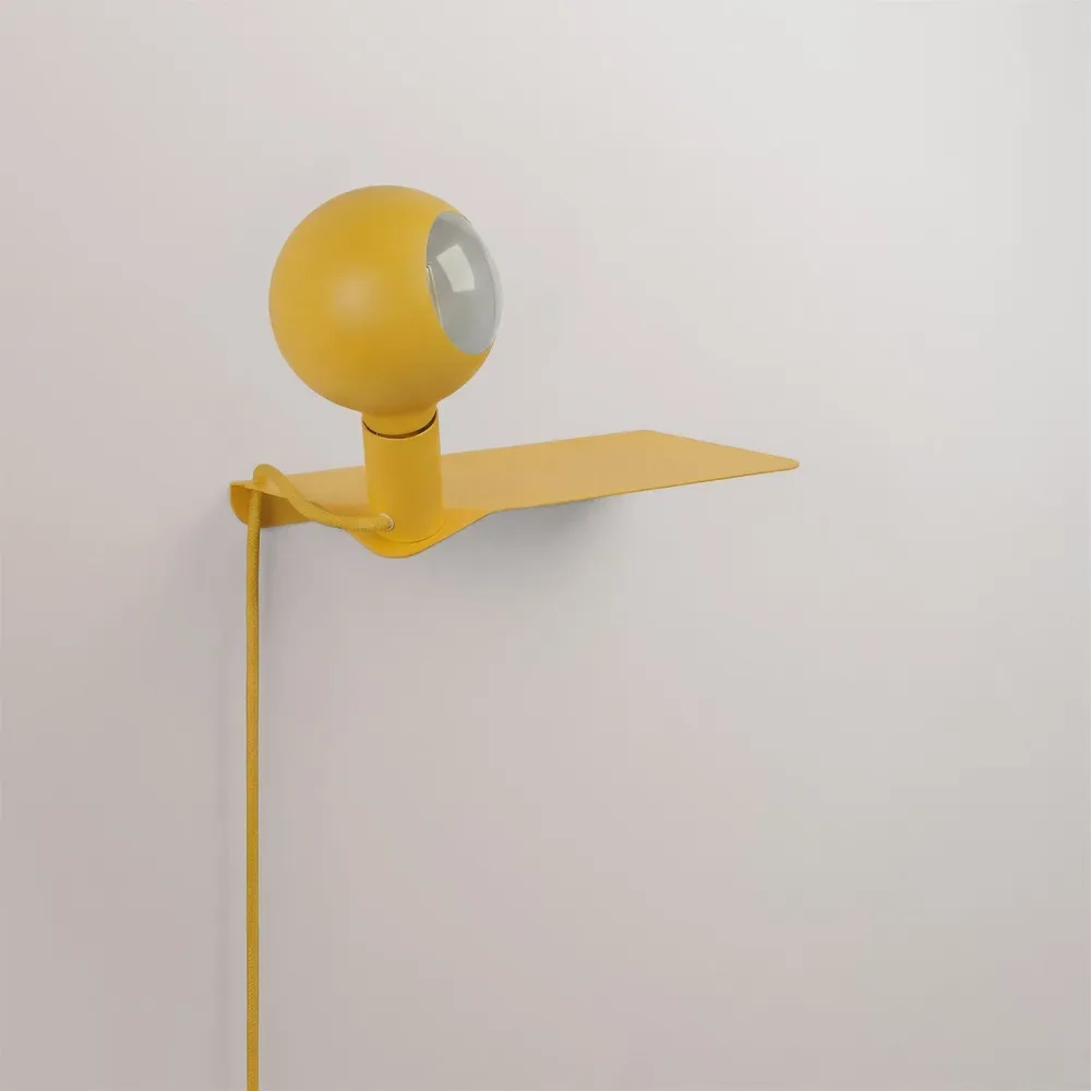Combo Camo - Lamp met plank en UK Stekker - Geel
