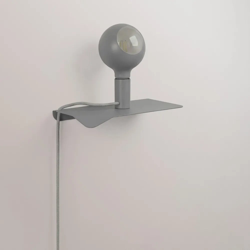 Combo Camo - Lamp met plank en UK Stekker - Grijs