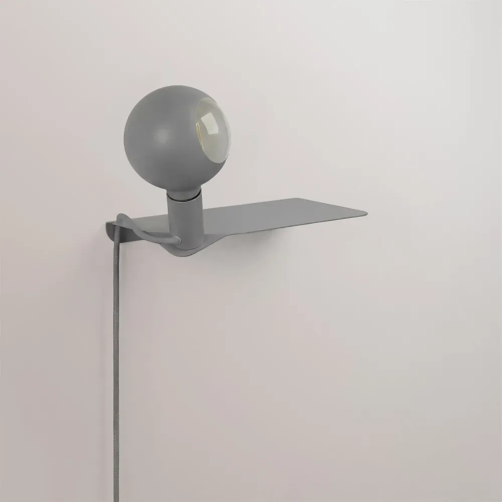 Combo Camo - Lamp met plank en UK Stekker - Grijs