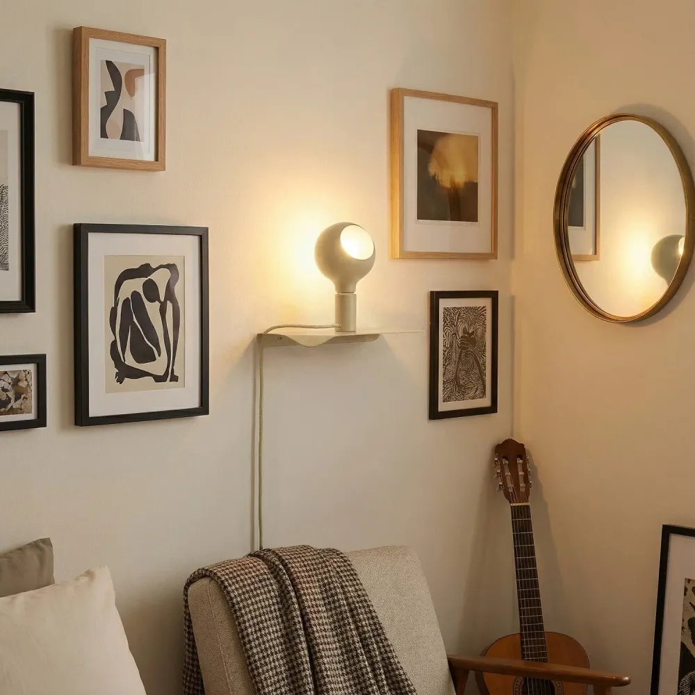 Combo Camo - Lamp met plank en UK-stekker - Panna