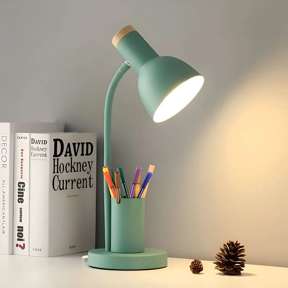 BRIGHTHOLD – Moderne LED-tafellamp met pennenhouder voor bureau en thuis Cozey Maison