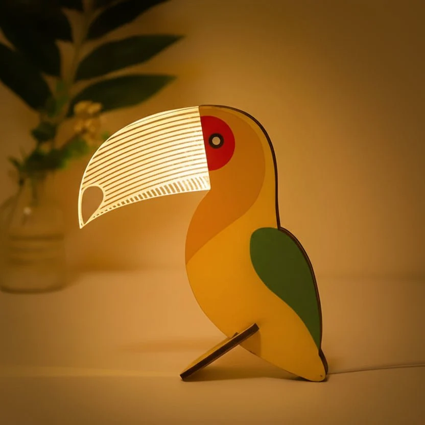 FORESTBUD – Stevige LED-dierlamp van hout voor gezellige kinderlichtgeving Cozey Maison