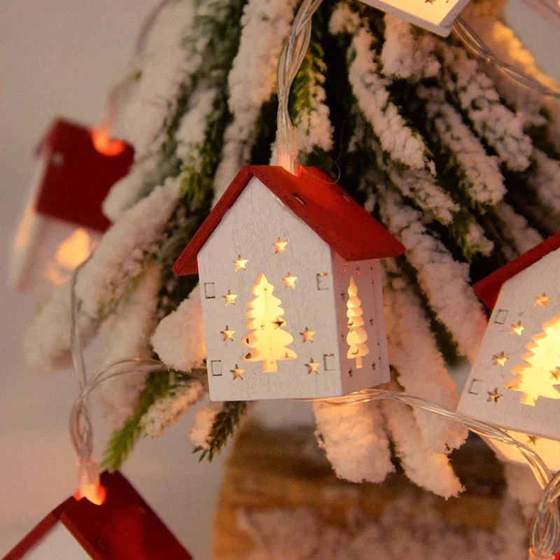 GLIMMERGABLE – Houten LED-huislamp met warmwit licht voor feestelijke accenten Cozey Maison