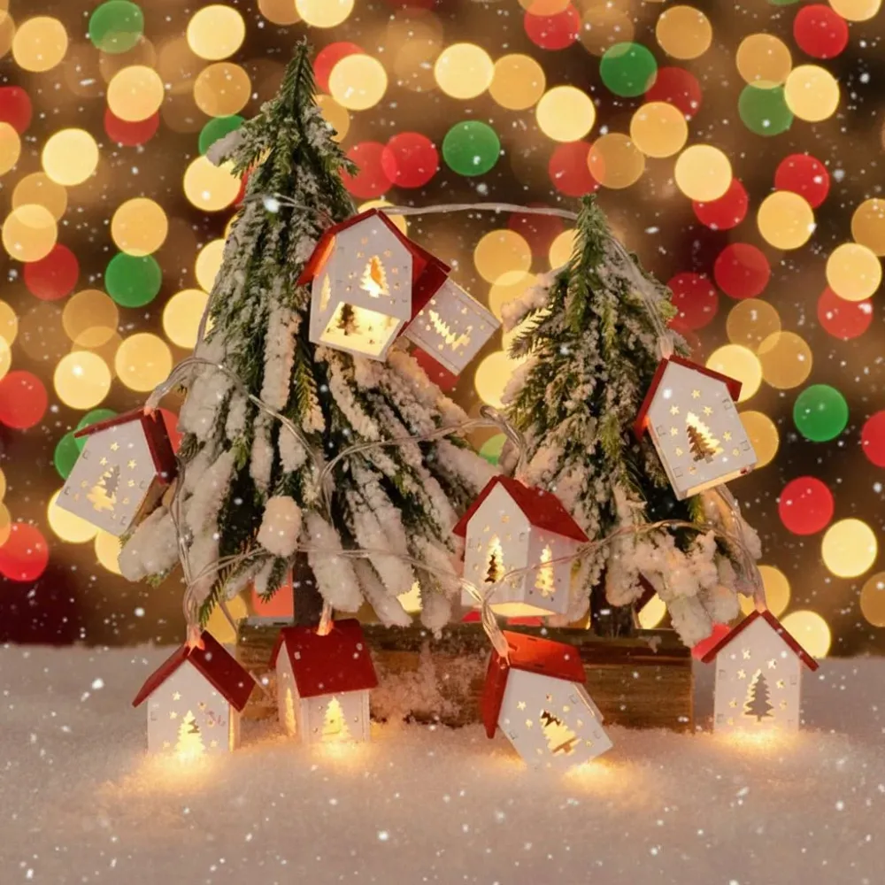 GLIMMERGABLE – Houten LED-huislamp met warmwit licht voor feestelijke accenten Cozey Maison
