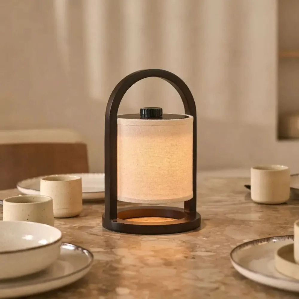 LUMIWOOD - LED-tafellamp – Draadloos, 3 lichtstanden & accu tot 100 uur Cozey Maison