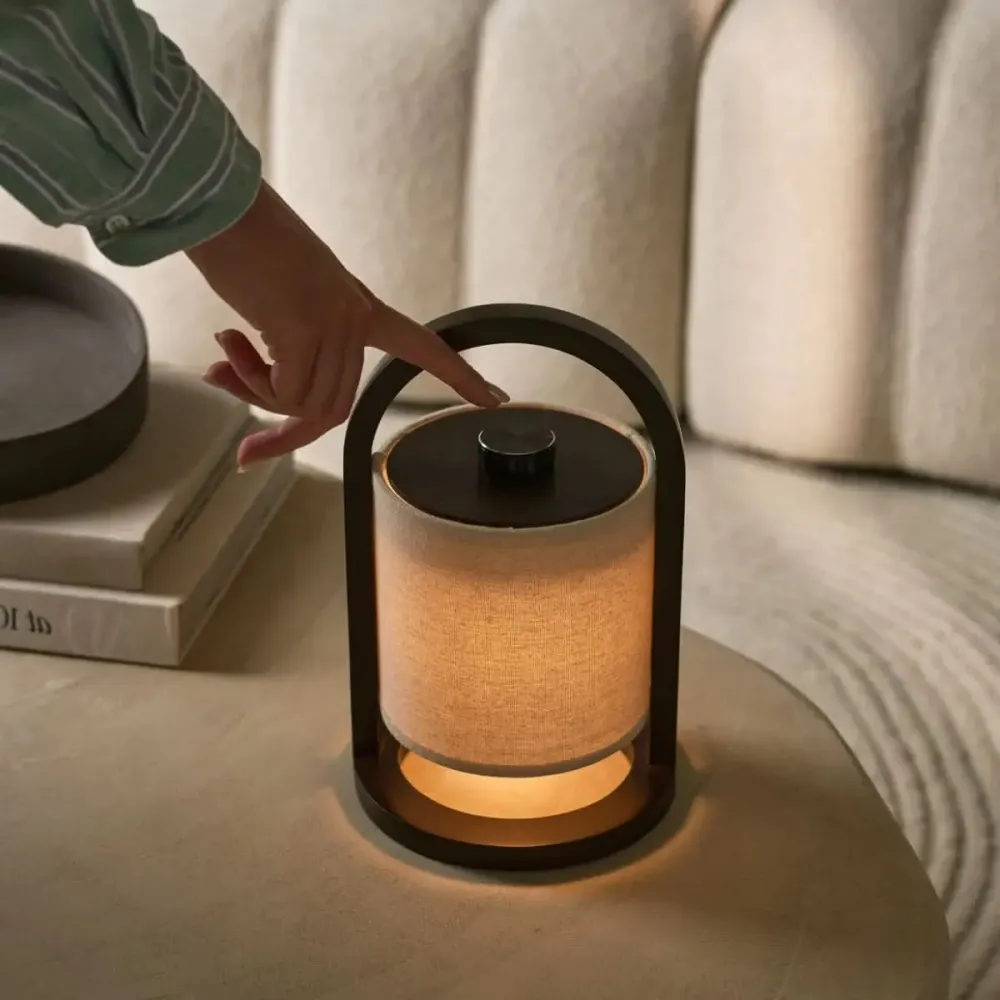 LUMIWOOD - LED-tafellamp – Draadloos, 3 lichtstanden & accu tot 100 uur Cozey Maison