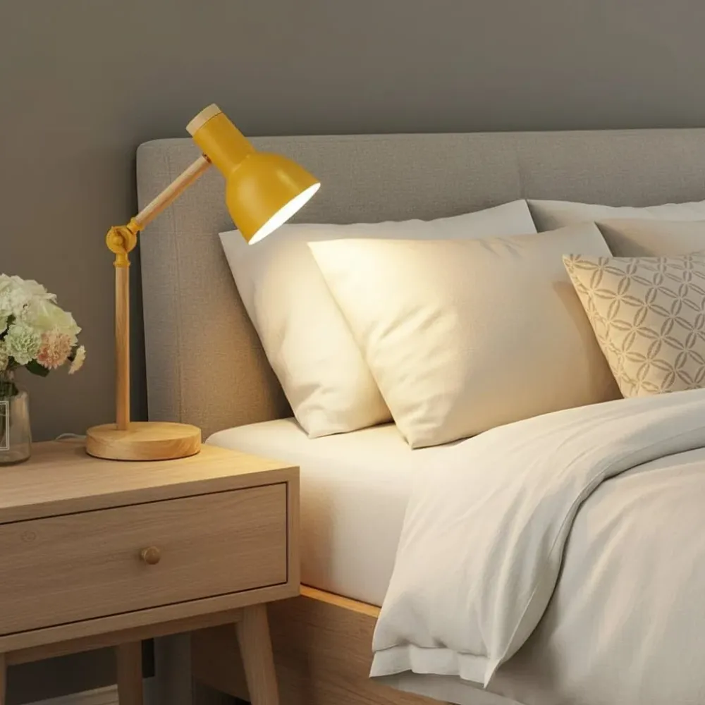 LUMOWOOD Bureaulamp – Verstelbare houten tafellamp Scandinavische stijl voor stijlvolle verlichting Cozey Maison