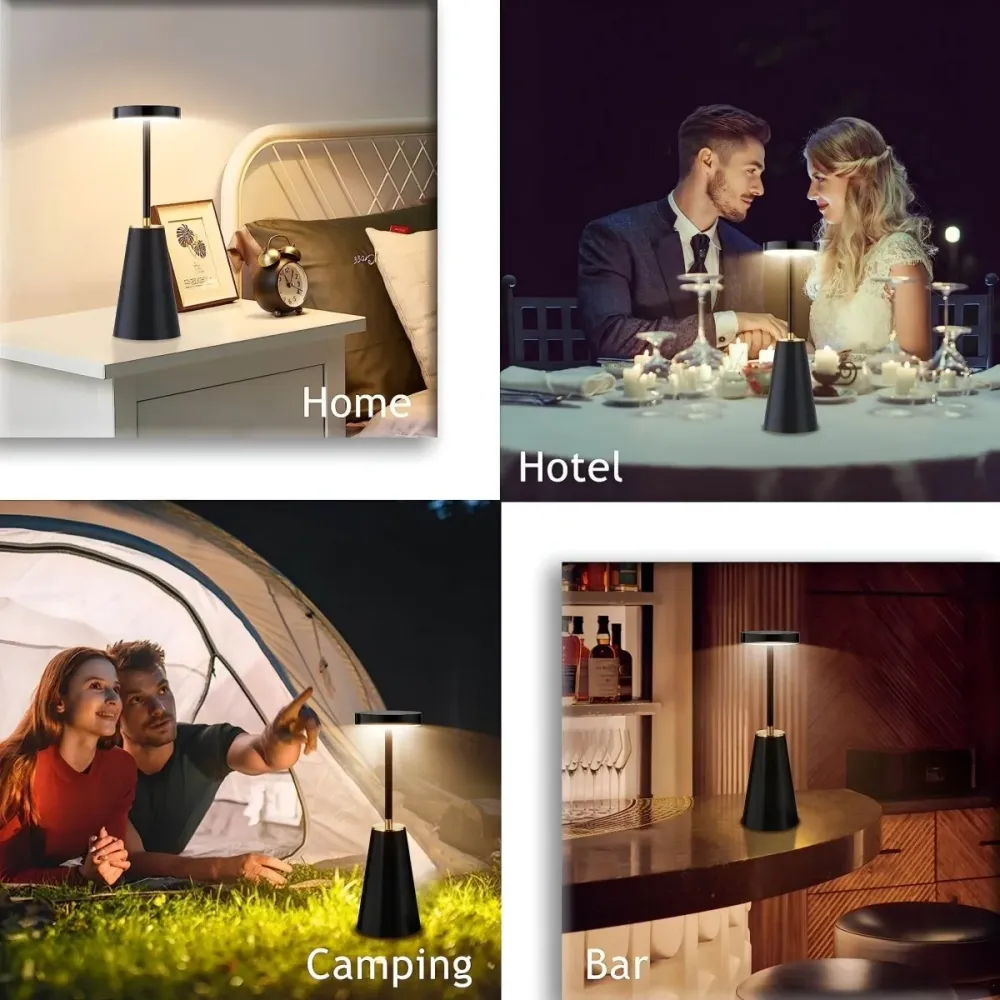 NIGHTBEAM – Minimalistische draadloze tafellamp met warme en koele lichtmodi Cozey Maison