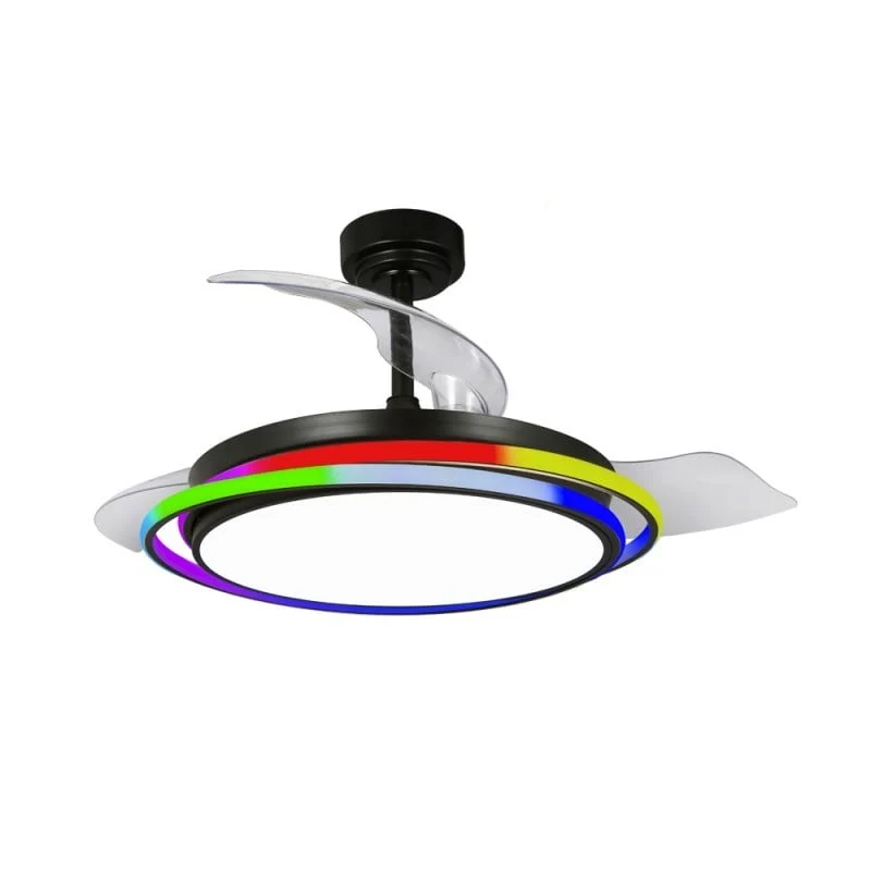CristalRecord plafondventilator Antila - 3 lichts - 106 x 50.5 cm - zwart