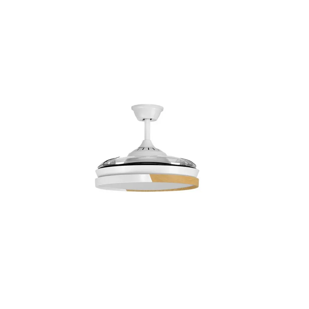 CristalRecord plafondventilator Ecoro - 1 lichts - 106 x 42 cm - wit hout