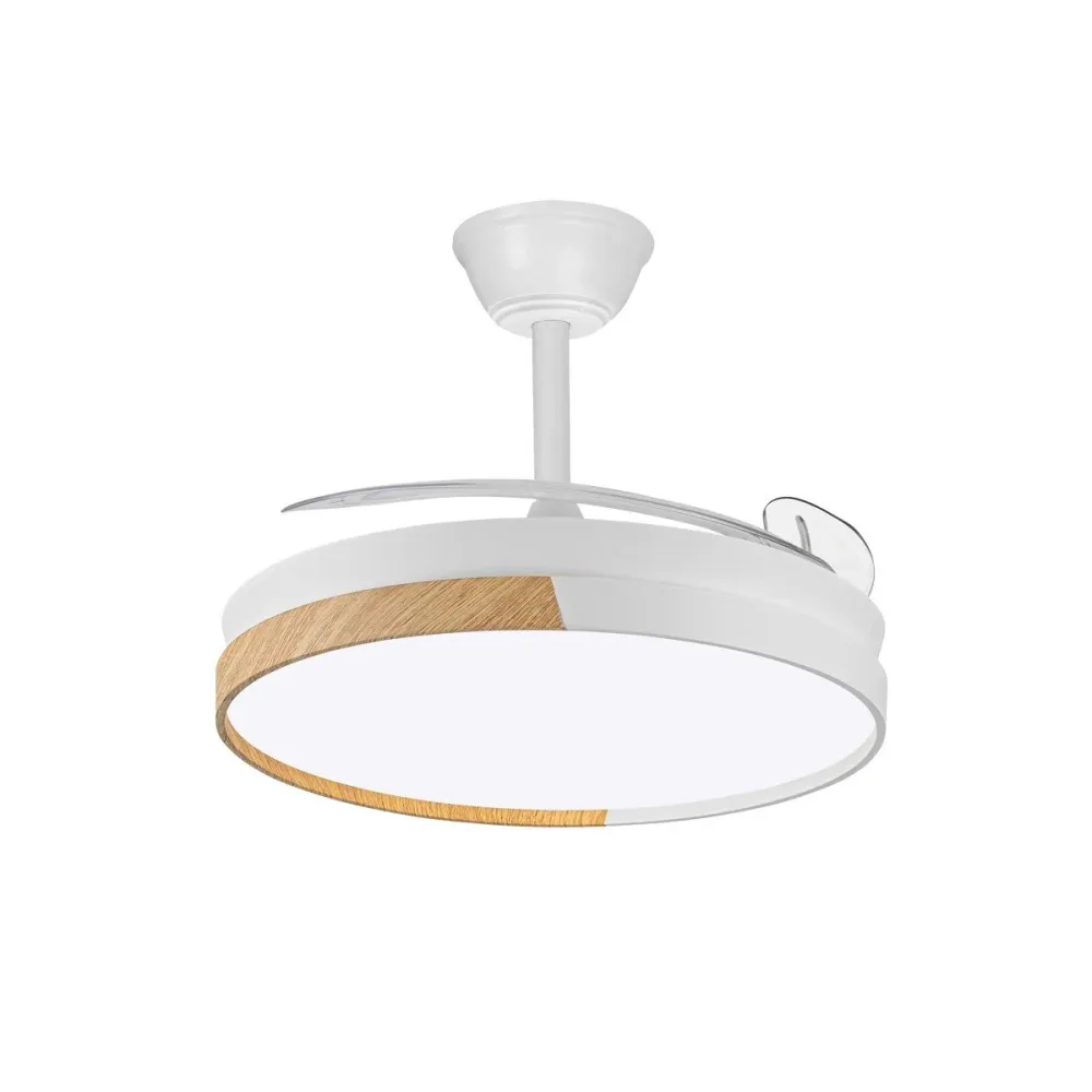 CristalRecord plafondventilator Ecoro - 1 lichts - 106 x 42 cm - wit hout