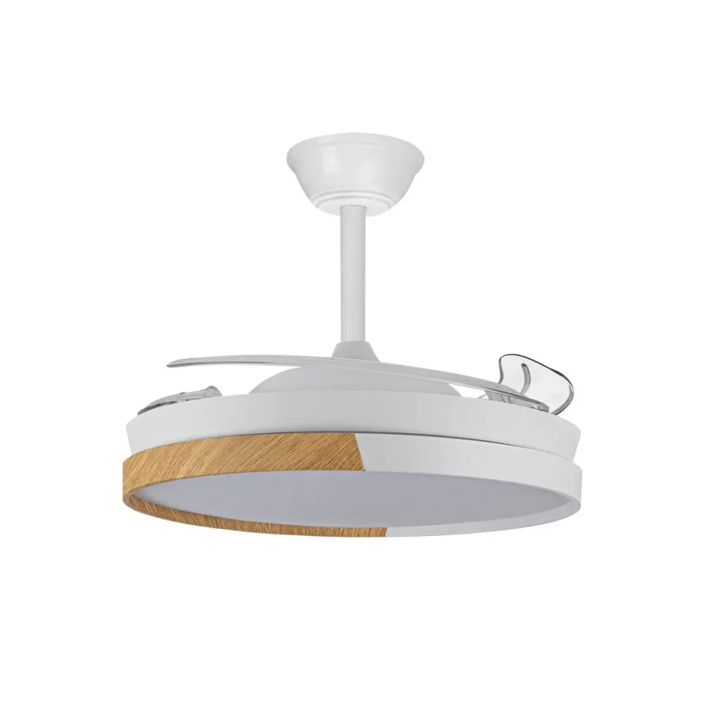 CristalRecord plafondventilator Ecoro - 1 lichts - 106 x 42 cm - wit hout
