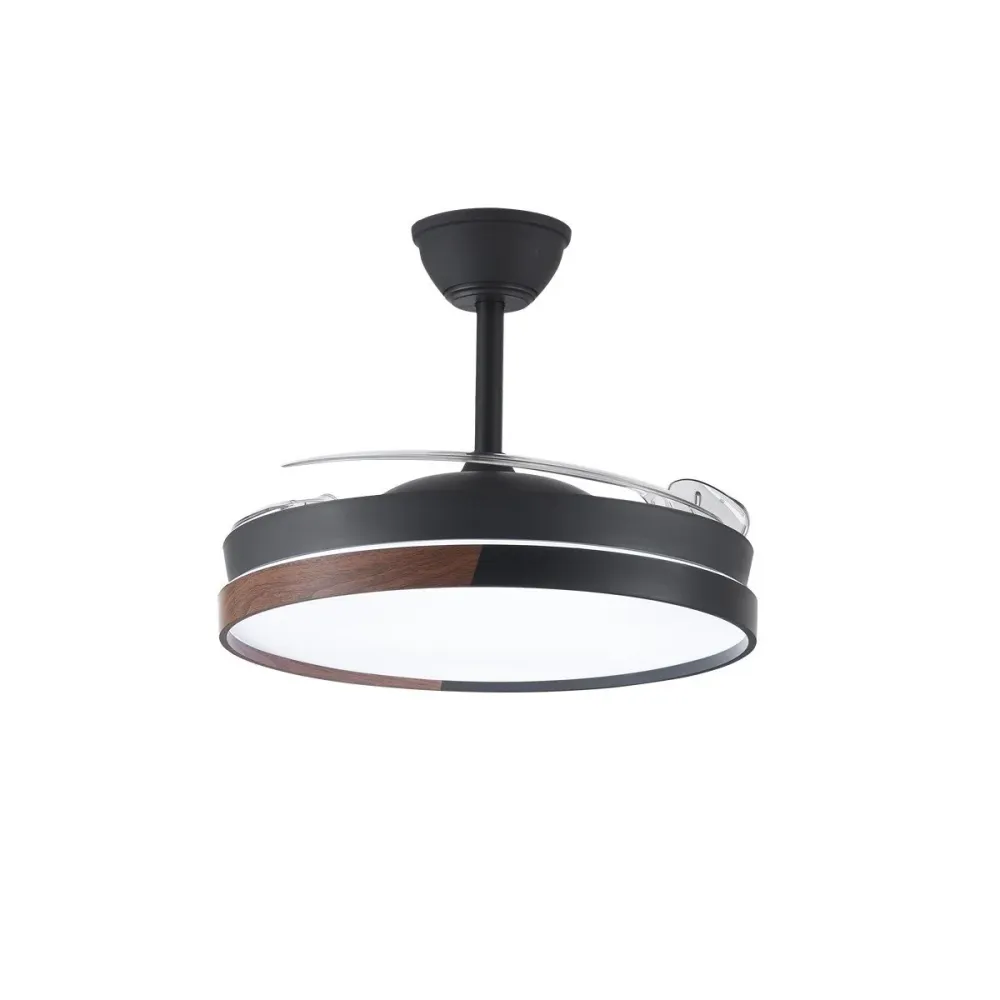 CristalRecord plafondventilator Ecoro - 1 lichts - 106 x 42 cm - zwart hout